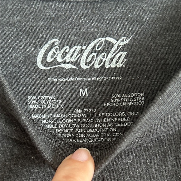 Coca Cola woman’s Charcoal and Red T-Shirt. Size medium. Cotton/poly. - Picture 2 of 7